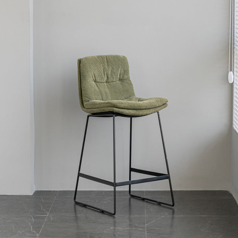 Scandinavian Armless Beauty Salon Stool Matte Finish Upholstered Bar Stools Blackish Green 1 Piece Counter Stool(26"H) Clearhalo 'Bar Furniture' 'Bar Stools' 'bar_stools' 'furn' 'furn_bar_stools' 'Furniture' 'furniture_bar_stools' 'Kitchen & Dining Furniture' 4977195