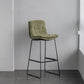 Scandinavian Armless Beauty Salon Stool Matte Finish Upholstered Bar Stools Blackish Green 1 Piece Bar Stool(30"H) Clearhalo 'Bar Furniture' 'Bar Stools' 'bar_stools' 'furn' 'furn_bar_stools' 'Furniture' 'furniture_bar_stools' 'Kitchen & Dining Furniture' 4977197