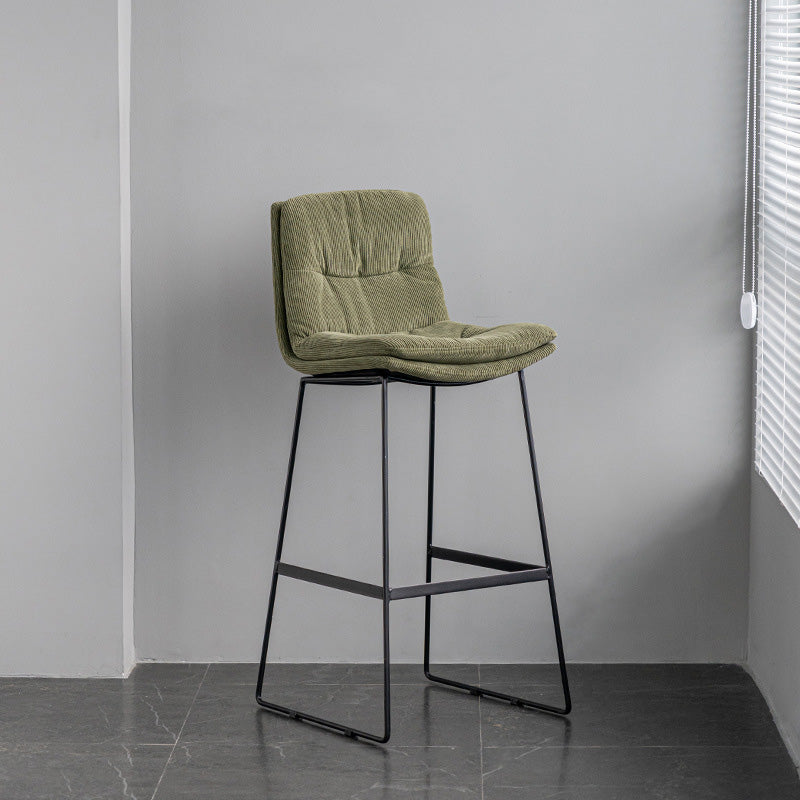 Scandinavian Armless Beauty Salon Stool Matte Finish Upholstered Bar Stools Blackish Green 1 Piece Bar Stool(30"H) Clearhalo 'Bar Furniture' 'Bar Stools' 'bar_stools' 'furn' 'furn_bar_stools' 'Furniture' 'furniture_bar_stools' 'Kitchen & Dining Furniture' 4977197