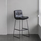Scandinavian Armless Beauty Salon Stool Matte Finish Upholstered Bar Stools Black 1 Piece Bar Stool(30"H) Clearhalo 'Bar Furniture' 'Bar Stools' 'bar_stools' 'furn' 'furn_bar_stools' 'Furniture' 'furniture_bar_stools' 'Kitchen & Dining Furniture' 4977200
