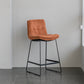 Scandinavian Armless Beauty Salon Stool Matte Finish Upholstered Bar Stools Red Brown 1 Piece Counter Stool(26"H) Clearhalo 'Bar Furniture' 'Bar Stools' 'bar_stools' 'furn' 'furn_bar_stools' 'Furniture' 'furniture_bar_stools' 'Kitchen & Dining Furniture' 4977201