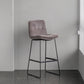 Scandinavian Armless Beauty Salon Stool Matte Finish Upholstered Bar Stools Dark Gray 1 Piece Bar Stool(30"H) Clearhalo 'Bar Furniture' 'Bar Stools' 'bar_stools' 'furn' 'furn_bar_stools' 'Furniture' 'furniture_bar_stools' 'Kitchen & Dining Furniture' 4977202