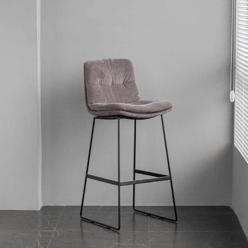 Scandinavian Armless Beauty Salon Stool Matte Finish Upholstered Bar Stools Dark Gray 1 Piece Bar Stool(30"H) Clearhalo 'Bar Furniture' 'Bar Stools' 'bar_stools' 'furn' 'furn_bar_stools' 'Furniture' 'furniture_bar_stools' 'Kitchen & Dining Furniture' 4977202