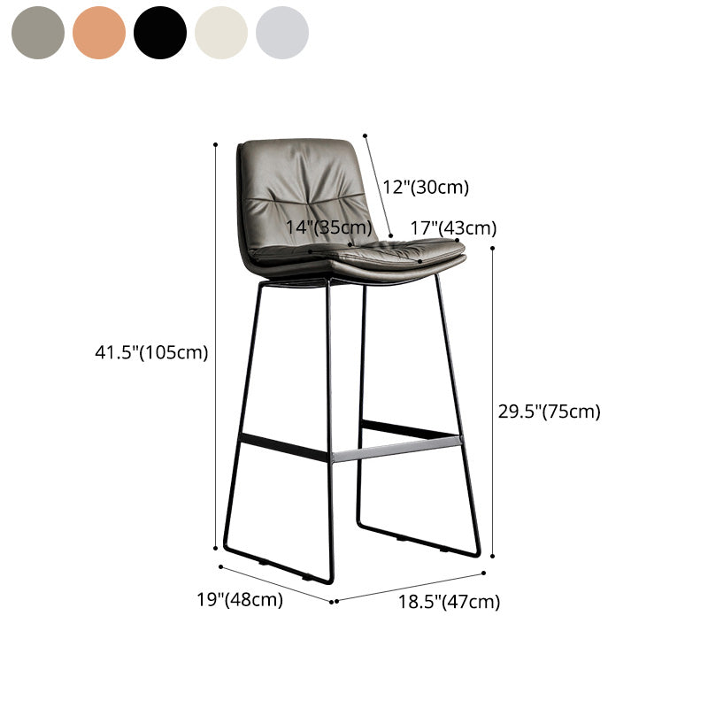 Scandinavian Armless Beauty Salon Stool Matte Finish Upholstered Bar Stools Clearhalo 'Bar Furniture' 'Bar Stools' 'bar_stools' 'furn' 'furn_bar_stools' 'Furniture' 'furniture_bar_stools' 'Kitchen & Dining Furniture' 4977208