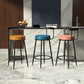 Modern Armless Backrest Counter Stool Iron Cashier Bar Stool with Cushion and Pedal Clearhalo 'Bar Furniture' 'Bar Stools' 'bar_stools' 'furn' 'furn_bar_stools' 'Furniture' 'furniture_bar_stools' 'Kitchen & Dining Furniture' 4977213