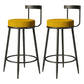 Modern Armless Backrest Counter Stool Iron Cashier Bar Stool with Cushion and Pedal Yellow 2 Piece Set Clearhalo 'Bar Furniture' 'Bar Stools' 'bar_stools' 'furn' 'furn_bar_stools' 'Furniture' 'furniture_bar_stools' 'Kitchen & Dining Furniture' 4977214