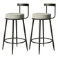 Modern Armless Backrest Counter Stool Iron Cashier Bar Stool with Cushion and Pedal Grey 2 Piece Set Clearhalo 'Bar Furniture' 'Bar Stools' 'bar_stools' 'furn' 'furn_bar_stools' 'Furniture' 'furniture_bar_stools' 'Kitchen & Dining Furniture' 4977217