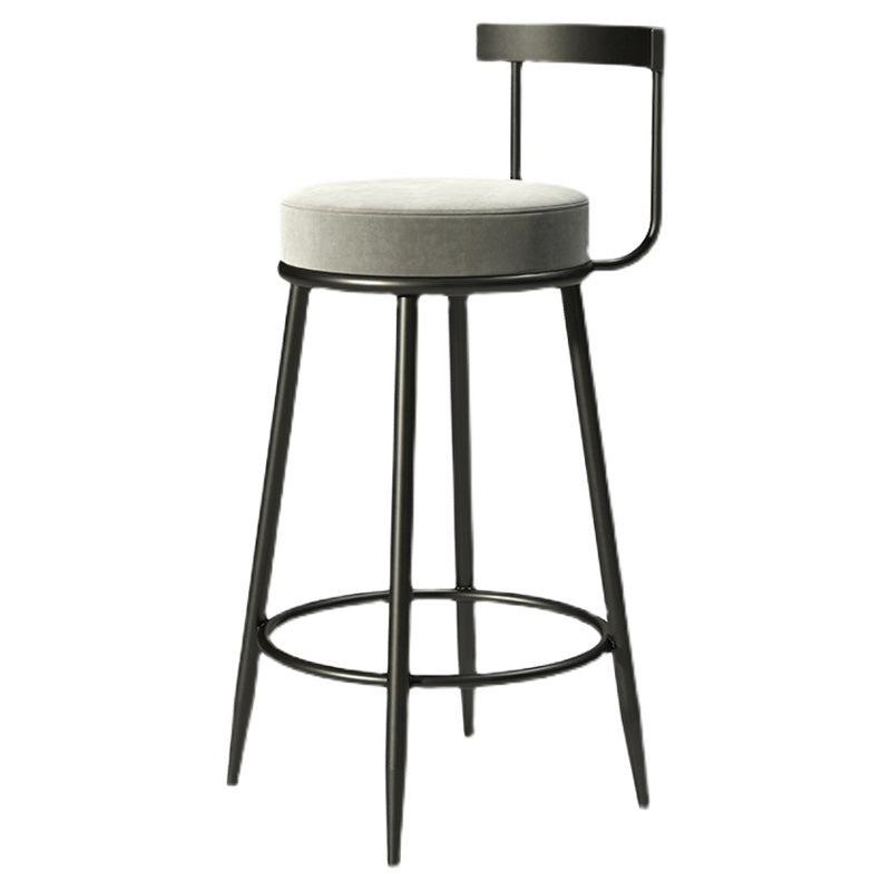 Modern Armless Backrest Counter Stool Iron Cashier Bar Stool with Cushion and Pedal Clearhalo 'Bar Furniture' 'Bar Stools' 'bar_stools' 'furn' 'furn_bar_stools' 'Furniture' 'furniture_bar_stools' 'Kitchen & Dining Furniture' 4977218