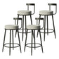 Modern Armless Backrest Counter Stool Iron Cashier Bar Stool with Cushion and Pedal Grey 4 Piece Set Clearhalo 'Bar Furniture' 'Bar Stools' 'bar_stools' 'furn' 'furn_bar_stools' 'Furniture' 'furniture_bar_stools' 'Kitchen & Dining Furniture' 4977219