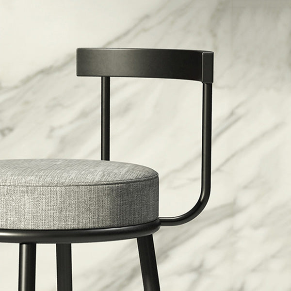 Modern Armless Backrest Counter Stool Iron Cashier Bar Stool with Cushion and Pedal Clearhalo 'Bar Furniture' 'Bar Stools' 'bar_stools' 'furn' 'furn_bar_stools' 'Furniture' 'furniture_bar_stools' 'Kitchen & Dining Furniture' 4977222