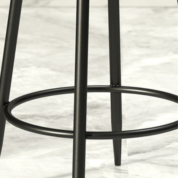 Modern Armless Backrest Counter Stool Iron Cashier Bar Stool with Cushion and Pedal Clearhalo 'Bar Furniture' 'Bar Stools' 'bar_stools' 'furn' 'furn_bar_stools' 'Furniture' 'furniture_bar_stools' 'Kitchen & Dining Furniture' 4977223