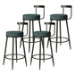 Modern Armless Backrest Counter Stool Iron Cashier Bar Stool with Cushion and Pedal Blue 4 Piece Set Clearhalo 'Bar Furniture' 'Bar Stools' 'bar_stools' 'furn' 'furn_bar_stools' 'Furniture' 'furniture_bar_stools' 'Kitchen & Dining Furniture' 4977224