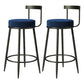 Modern Armless Backrest Counter Stool Iron Cashier Bar Stool with Cushion and Pedal Light Blue 2 Piece Set Clearhalo 'Bar Furniture' 'Bar Stools' 'bar_stools' 'furn' 'furn_bar_stools' 'Furniture' 'furniture_bar_stools' 'Kitchen & Dining Furniture' 4977225