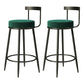 Modern Armless Backrest Counter Stool Iron Cashier Bar Stool with Cushion and Pedal Green 2 Piece Set Clearhalo 'Bar Furniture' 'Bar Stools' 'bar_stools' 'furn' 'furn_bar_stools' 'Furniture' 'furniture_bar_stools' 'Kitchen & Dining Furniture' 4977230