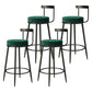 Modern Armless Backrest Counter Stool Iron Cashier Bar Stool with Cushion and Pedal Green 4 Piece Set Clearhalo 'Bar Furniture' 'Bar Stools' 'bar_stools' 'furn' 'furn_bar_stools' 'Furniture' 'furniture_bar_stools' 'Kitchen & Dining Furniture' 4977231