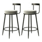 Modern Armless Backrest Counter Stool Iron Cashier Bar Stool with Cushion and Pedal Light Gray 2 Piece Set Clearhalo 'Bar Furniture' 'Bar Stools' 'bar_stools' 'furn' 'furn_bar_stools' 'Furniture' 'furniture_bar_stools' 'Kitchen & Dining Furniture' 4977232