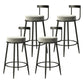 Modern Armless Backrest Counter Stool Iron Cashier Bar Stool with Cushion and Pedal Light Gray 4 Piece Set Clearhalo 'Bar Furniture' 'Bar Stools' 'bar_stools' 'furn' 'furn_bar_stools' 'Furniture' 'furniture_bar_stools' 'Kitchen & Dining Furniture' 4977233