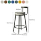 Modern Armless Backrest Counter Stool Iron Cashier Bar Stool with Cushion and Pedal Clearhalo 'Bar Furniture' 'Bar Stools' 'bar_stools' 'furn' 'furn_bar_stools' 'Furniture' 'furniture_bar_stools' 'Kitchen & Dining Furniture' 4977237