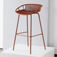 Modern Armless Backrest Counter Stool Iron Cashier Bar Stool with Seat and Pedal Red Brown Clearhalo 'Bar Furniture' 'Bar Stools' 'bar_stools' 'furn' 'furn_bar_stools' 'Furniture' 'furniture_bar_stools' 'Kitchen & Dining Furniture' 4977464