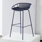 Modern Armless Backrest Counter Stool Iron Cashier Bar Stool with Seat and Pedal Blue Clearhalo 'Bar Furniture' 'Bar Stools' 'bar_stools' 'furn' 'furn_bar_stools' 'Furniture' 'furniture_bar_stools' 'Kitchen & Dining Furniture' 4977471