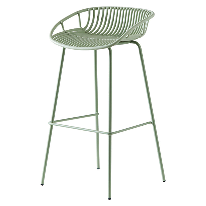 Modern Armless Backrest Counter Stool Iron Cashier Bar Stool with Seat and Pedal Clearhalo 'Bar Furniture' 'Bar Stools' 'bar_stools' 'furn' 'furn_bar_stools' 'Furniture' 'furniture_bar_stools' 'Kitchen & Dining Furniture' 4977472