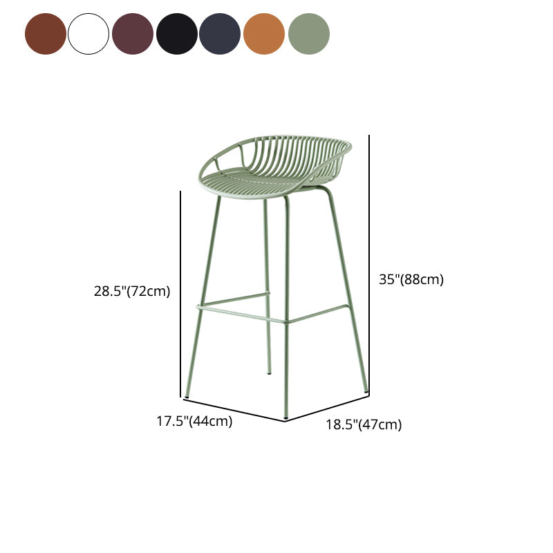 Modern Armless Backrest Counter Stool Iron Cashier Bar Stool with Seat and Pedal Clearhalo 'Bar Furniture' 'Bar Stools' 'bar_stools' 'furn' 'furn_bar_stools' 'Furniture' 'furniture_bar_stools' 'Kitchen & Dining Furniture' 4977482