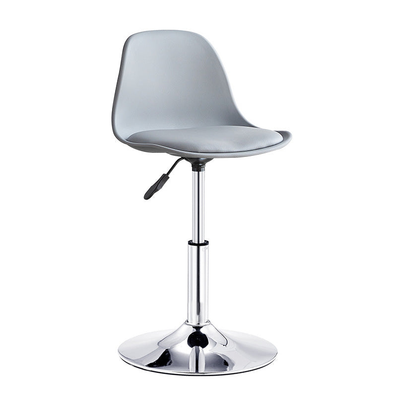 Contemporary Style Liftable Bar-stool Plastic Counter Bar Stool with Metal Legs Grey 1 Piece Short Stool(14"H) Clearhalo 'Bar Furniture' 'Bar Stools' 'bar_stools' 'furn' 'furn_bar_stools' 'Furniture' 'furniture_bar_stools' 'Kitchen & Dining Furniture' 4977486