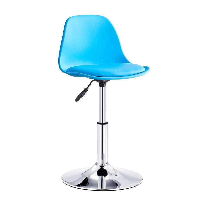 Contemporary Style Liftable Bar-stool Plastic Counter Bar Stool with Metal Legs Blue 1 Piece Short Stool(14"H) Clearhalo 'Bar Furniture' 'Bar Stools' 'bar_stools' 'furn' 'furn_bar_stools' 'Furniture' 'furniture_bar_stools' 'Kitchen & Dining Furniture' 4977488