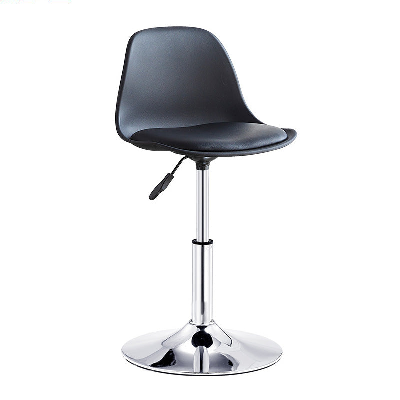 Contemporary Style Liftable Bar-stool Plastic Counter Bar Stool with Metal Legs Black 1 Piece Short Stool(14"H) Clearhalo 'Bar Furniture' 'Bar Stools' 'bar_stools' 'furn' 'furn_bar_stools' 'Furniture' 'furniture_bar_stools' 'Kitchen & Dining Furniture' 4977508