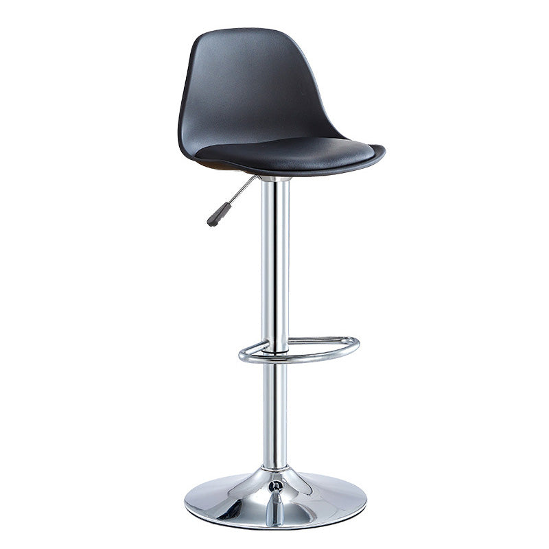 Contemporary Style Liftable Bar-stool Plastic Counter Bar Stool with Metal Legs Black 1 Piece Counter Stool (23.5"H) Clearhalo 'Bar Furniture' 'Bar Stools' 'bar_stools' 'furn' 'furn_bar_stools' 'Furniture' 'furniture_bar_stools' 'Kitchen & Dining Furniture' 4977509