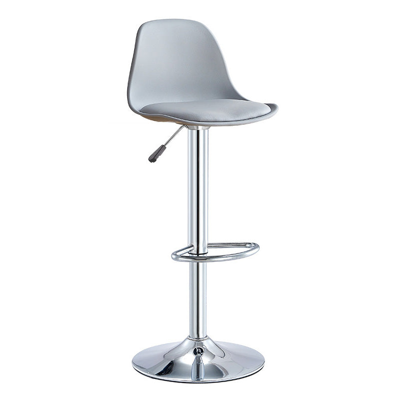Contemporary Style Liftable Bar-stool Plastic Counter Bar Stool with Metal Legs Grey 1 Piece Counter Stool (23.5"H) Clearhalo 'Bar Furniture' 'Bar Stools' 'bar_stools' 'furn' 'furn_bar_stools' 'Furniture' 'furniture_bar_stools' 'Kitchen & Dining Furniture' 4977510
