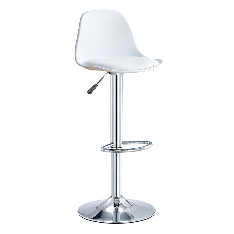 Contemporary Style Liftable Bar-stool Plastic Counter Bar Stool with Metal Legs White 1 Piece Counter Stool (23.5"H) Clearhalo 'Bar Furniture' 'Bar Stools' 'bar_stools' 'furn' 'furn_bar_stools' 'Furniture' 'furniture_bar_stools' 'Kitchen & Dining Furniture' 4977511