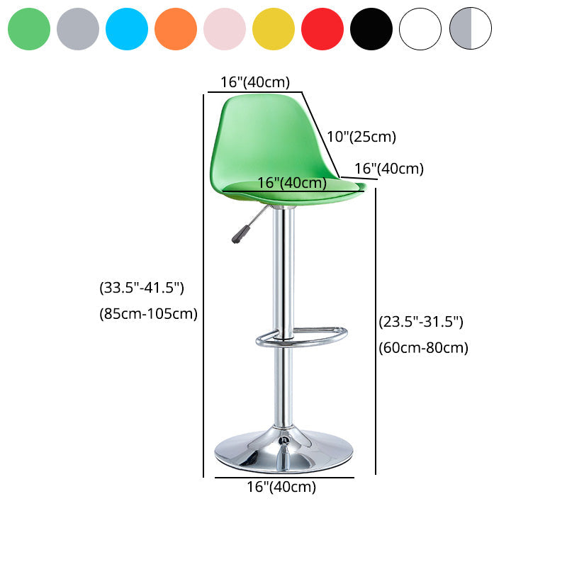 Contemporary Style Liftable Bar-stool Plastic Counter Bar Stool with Metal Legs Clearhalo 'Bar Furniture' 'Bar Stools' 'bar_stools' 'furn' 'furn_bar_stools' 'Furniture' 'furniture_bar_stools' 'Kitchen & Dining Furniture' 4977513