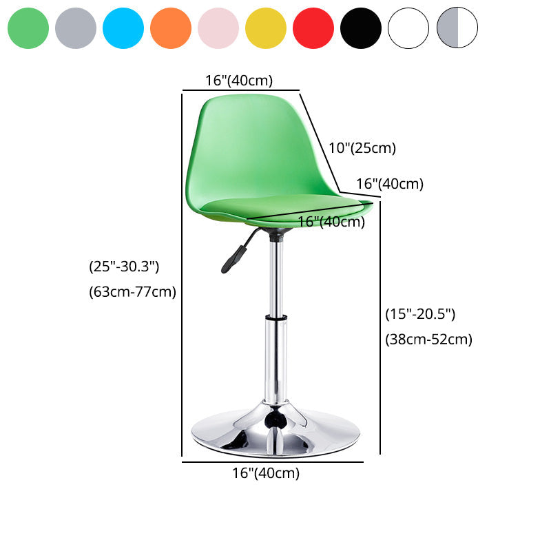 Contemporary Style Liftable Bar-stool Plastic Counter Bar Stool with Metal Legs Clearhalo 'Bar Furniture' 'Bar Stools' 'bar_stools' 'furn' 'furn_bar_stools' 'Furniture' 'furniture_bar_stools' 'Kitchen & Dining Furniture' 4977514