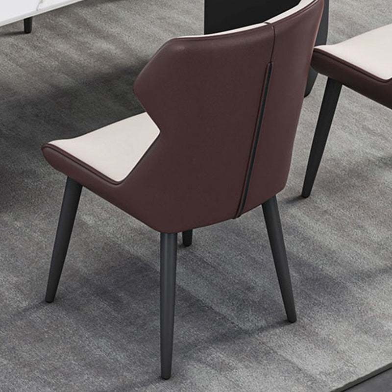 Modern 1/2/5/7 Pieces Dining Set Sintered Stone Dining Table with Leather Chairs Clearhalo 'Dining Room Sets' 'Dining Tables & Seating' 'dining_room_set' 'furn' 'furn_dining_room_set' 'Furniture' 'furniture_dining_room_set' 'Kitchen & Dining Furniture' 4977525