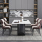 Modern 1/2/5/7 Pieces Dining Set Sintered Stone Dining Table with Leather Chairs Clearhalo 'Dining Room Sets' 'Dining Tables & Seating' 'dining_room_set' 'furn' 'furn_dining_room_set' 'Furniture' 'furniture_dining_room_set' 'Kitchen & Dining Furniture' 4977528