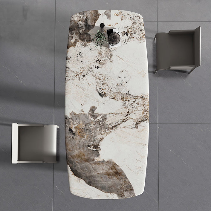 Designer Style 1/2/3 Pieces Dining Set Sintered Stone Dining Table with Leather Chairs Clearhalo 'Dining Room Sets' 'Dining Tables & Seating' 'dining_room_set' 'furn' 'furn_dining_room_set' 'Furniture' 'furniture_dining_room_set' 'Kitchen & Dining Furniture' 4977544