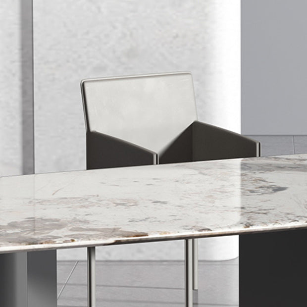 Designer Style 1/2/3 Pieces Dining Set Sintered Stone Dining Table with Leather Chairs Clearhalo 'Dining Room Sets' 'Dining Tables & Seating' 'dining_room_set' 'furn' 'furn_dining_room_set' 'Furniture' 'furniture_dining_room_set' 'Kitchen & Dining Furniture' 4977548