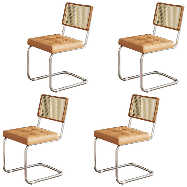 Modern 1/4/5/7 Pieces Dining Set Round Stone Dining Table for Dining Room 4 Yellow Chairs Clearhalo 'Dining Room Sets' 'Dining Tables & Seating' 'dining_room_set' 'furn' 'furn_dining_room_set' 'Furniture' 'furniture_dining_room_set' 'Kitchen & Dining Furniture' 4977560