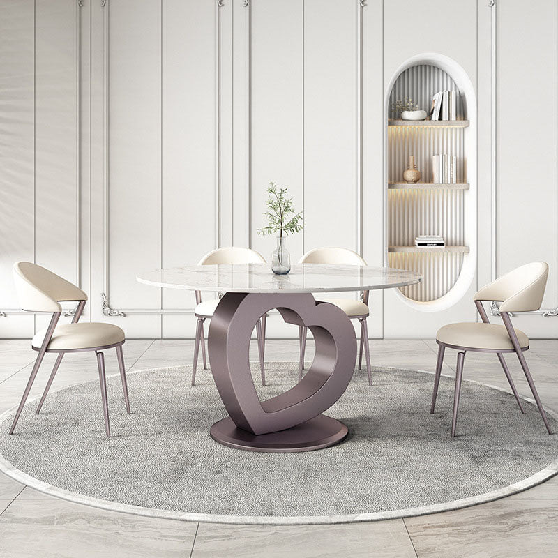 1/2/5/7 Pcs Dining Table Set with Sintered Stone Top Dining Table Set with Chair 5 Pieces: Table, 4 Chairs Clearhalo 'Dining Room Sets' 'Dining Tables & Seating' 'dining_room_set' 'furn' 'furn_dining_room_set' 'Furniture' 'furniture_dining_room_set' 'Kitchen & Dining Furniture' 4977578