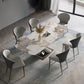 Contemporary 1/4/5/7 Pieces Dining Set Sintered Stone Dining Room Set 7 Pieces: Table, 6 Chairs Clearhalo 'Dining Room Sets' 'Dining Tables & Seating' 'dining_room_set' 'furn' 'furn_dining_room_set' 'Furniture' 'furniture_dining_room_set' 'Kitchen & Dining Furniture' 4977594