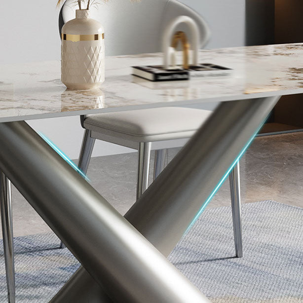 Contemporary 1/4/5/7 Pieces Dining Set Sintered Stone Dining Room Set Clearhalo 'Dining Room Sets' 'Dining Tables & Seating' 'dining_room_set' 'furn' 'furn_dining_room_set' 'Furniture' 'furniture_dining_room_set' 'Kitchen & Dining Furniture' 4977598