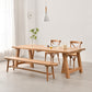 Modern 1/2/4/5 Pieces Dining Bench Set Rectangle Pine Wood Dining Table for Kitchen 4 Pieces: Table, 2 Chairs, 1 Bench Clearhalo 'Dining Room Sets' 'Dining Tables & Seating' 'dining_room_set' 'furn' 'furn_dining_room_set' 'Furniture' 'furniture_dining_room_set' 'Kitchen & Dining Furniture' 4977632
