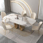 Designer Style 1/2/4/5/6/9 Pieces Dining Set Sintered Stone Dining Table Set 6 Pieces: Table, 5 Chairs Clearhalo 'Dining Room Sets' 'Dining Tables & Seating' 'dining_room_set' 'furn' 'furn_dining_room_set' 'Furniture' 'furniture_dining_room_set' 'Kitchen & Dining Furniture' 4977656