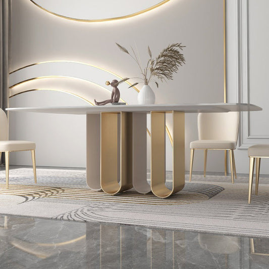 Designer Style 1/2/4/5/6/9 Pieces Dining Set Sintered Stone Dining Table Set Clearhalo 'Dining Room Sets' 'Dining Tables & Seating' 'dining_room_set' 'furn' 'furn_dining_room_set' 'Furniture' 'furniture_dining_room_set' 'Kitchen & Dining Furniture' 4977663