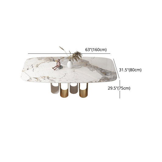 Designer Style 1/2/4/5/6/9 Pieces Dining Set Sintered Stone Dining Table Set Clearhalo 'Dining Room Sets' 'Dining Tables & Seating' 'dining_room_set' 'furn' 'furn_dining_room_set' 'Furniture' 'furniture_dining_room_set' 'Kitchen & Dining Furniture' 4977667
