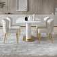 Luxury 1/4/5/6/7 Pieces Dining Set Sintered Stone Dining Table with Leather Chairs Clearhalo 'Dining Room Sets' 'Dining Tables & Seating' 'dining_room_set' 'furn' 'furn_dining_room_set' 'Furniture' 'furniture_dining_room_set' 'Kitchen & Dining Furniture' 4977672