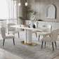 Luxury 1/4/5/6/7 Pieces Dining Set Sintered Stone Dining Table with Leather Chairs 6 Pieces: Table, 5 Chairs Clearhalo 'Dining Room Sets' 'Dining Tables & Seating' 'dining_room_set' 'furn' 'furn_dining_room_set' 'Furniture' 'furniture_dining_room_set' 'Kitchen & Dining Furniture' 4977678