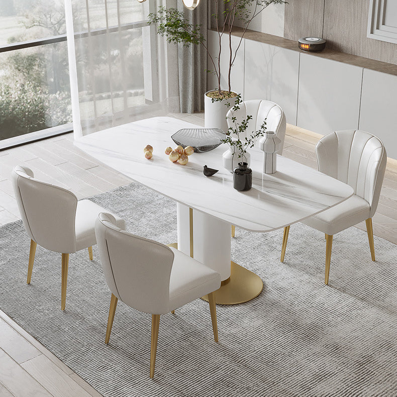 Luxury 1/4/5/6/7 Pieces Dining Set Sintered Stone Dining Table with Leather Chairs Clearhalo 'Dining Room Sets' 'Dining Tables & Seating' 'dining_room_set' 'furn' 'furn_dining_room_set' 'Furniture' 'furniture_dining_room_set' 'Kitchen & Dining Furniture' 4977680