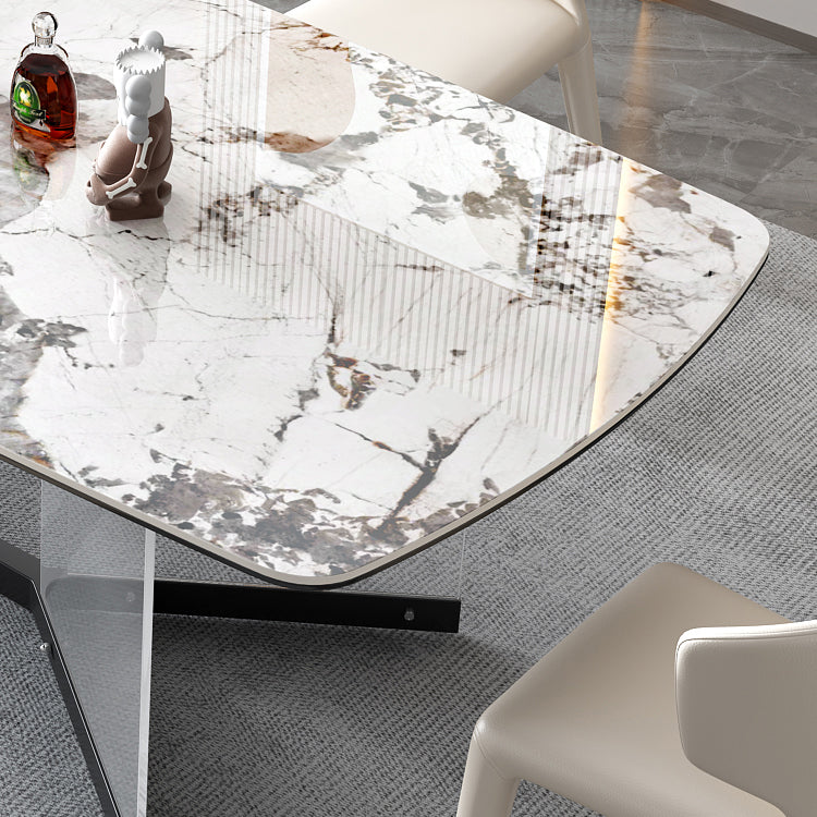 Contemporary 1/4/5/6/7 Pieces Dining Set Trestle Table Table Set for Home Use Clearhalo 'Dining Room Sets' 'Dining Tables & Seating' 'dining_room_set' 'furn' 'furn_dining_room_set' 'Furniture' 'furniture_dining_room_set' 'Kitchen & Dining Furniture' 4977690